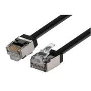 Dynamix PLSSK-C6A-0.5 0.5m Cat6A S/FTP Black Ultra-Slim Shielded 10G Patch Lead (34AWG) with RJ45 Gold Plated Connectors. Supports PoE IEEE 802.3af (15.4W). [PLSSK-C6A-0.5]