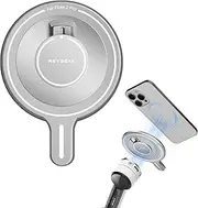 REYGEAK Gimbal Magnetic Adapter Base for Insta360 Flow 2 Pro, Aluminium Alloy Magnetic Adapter for Magsafe iPhone, Quick Release Mount with Magnetic Ring for Android Series Smartphone