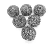 6 pcs Stainless Steel Sponges Scrubbing Scouring Pad Steel Wool Scrubber for Kitchens Bathroom and More