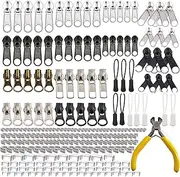 Meikeer 252 Pieces Zipper Repair Kit With Pulls and Installation Tools for Bags, Tents, Luggage, Sleeping Bag, Jacket, Outdoor