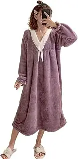 [NICDIU] CVBFDB Pajamas Women's Winter Warmth Flange Sweet Bow Velvet Long Sleeve(X-Large)