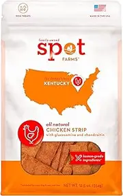Spot Farms All Natural Human Grade Dog Treats, Chicken Strips with Glucosamine and Chondroitin, 12.5 Ounce