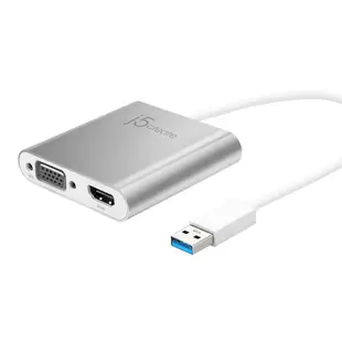 j5create USB 3.0 to VGA/HDMI雙輸出外接顯卡-JUA360