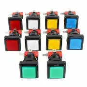 12xArcade 33mm Square LED Illuminated Push Buttons Support Acade Game Mame 12V