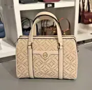 Michael Kors Travel Small Mini Duffle Crossbody Handbag Purse (Pale Gold Multi)