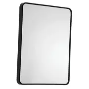 Matte Black Bathroom Mirror for Wall 22"x28" -Rectangular Aluminum Metal Frame