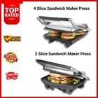 New 2 or 4 Slice Sandwich Maker Press Large Grill Non Stick Electric Toaster AU
