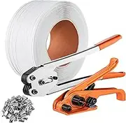 VEVOR Banding Strapping Kit with Strapping Tensioner Tool, Banding Sealer Tool, 1000 m Length PP Band, 1000 Metal Seals, Pallet Packaging Strapping Banding Kit Banding Packaging Strapping for Packing