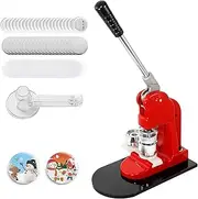 Badge Maker, 25Mm Button Maker Machine, with 1 Mold, 1 Circular Paper Cutter, 100 Sets of Badge Making Materials, Metal Material, Sliding Guide, for Badges, Refrigerator Magnets, Keychains 58mm