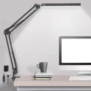 LED Desk Lamp,Adjustable Swing Arm Desk Lamp with Clamp,Dimmable Desk Light Eye-