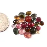 Natural Tourmaline Cabochon Rough Crystals Stone For Making Jewellery Pendent