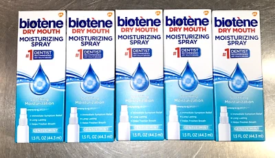 Biotene Dry Mouth Moisturizing Spray - Gentle Mint - 1.5 Oz - EXP 2027- Lot Of 5