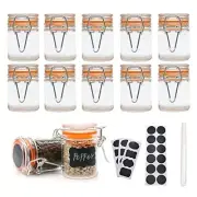 1.7 oz Mini Glass Spice Jars with Labels, Small Stash Jars with Airtight