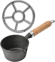 Abaodam Mini Cast Iron Saucepan with Handle for Quick Cooking and Outdoor Camping Hot Oil Pan for Frying Eggs Dumplings and Sauces Portable and Durable Small