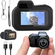 Zoomu Mini Camera Keychain, Mini Keychain Camera, 1080p Hd Minis Retro Cameras with Sd Card, with Led Flash Light and Hd Screen, 8 Filters, 100 Mins Battery Life for Travel Study Recording (+16G)