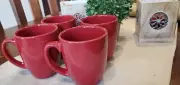 Corelle Coordinates Stoneware Dark Red Coffee Cups Set Of 4