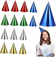 NULYLU 15pcs Birthday Party Hat Mini Party Hats Party Hats for Stuffed Animals Mini Birthday Hats Cone Hat Gold Party Hats Easter Party Hats Ice Cream Cone Party Hats Clown Hat Cone Paper