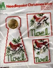 NOS 1978 COLUMBIA-MINERVA CARDINAL DOOR HANGER & PLATE COVERS NEEDLEPOINT KIT