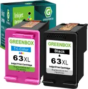 2-Pack 63XL Ink Cartridge for HP OfficeJet 3830 5255 5258 Envy 4520 4512 4513...