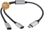 1Pcs USB C Splitter Type C to Dual USB Female Adapter OTG Cord Splitter