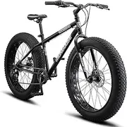 [Mongoose] Malus Mens and Women Fat Tire Mountain Bike, 26-Inch Bicycle Wheels, 4-Inch Wide Knobby Tires, Steel Frame, 7 Speed Drivetrain, Shimano Rear Derailleur, Disc Brakes