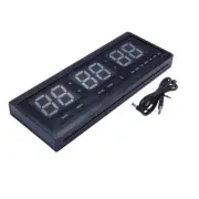 Jumbo Digital LED Clock Calendar Timer Wall Mount Red Display Temperature