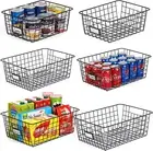6pcs XL Wire Storage Baskets for Organizing w/ Labels, Pantry Organization Bins