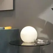 6 Inch Ball Table Lamp with Glass Shade, Ball Light Bookshelf Lamp for Bedroo...