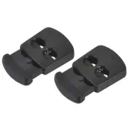 Plastic Cord Locks (0.2")8pcs, Double Hole Spring End Toggle Stoppers Black