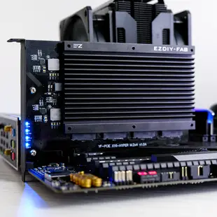 EZDIY-FAB M.2 PCIe4.0/3.0X16擴充卡 支援4x PCIe NVME M.2 SSD(VROC)
