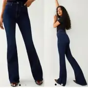 NWT True Religion 11 Lonestar High Rise Trouser Flare Jeans Size 34