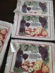 Placemats - Stevens - Linen - NWT - Merlot Design