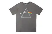 Pink Floyd | Official Stone Wash Band T-Shirt | Dark Side of the Moon Album (Grey)