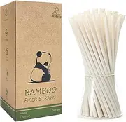 Bamboo Fiber Drinking Straws Biodegradable Bamboo Straws for Cocktail (6x197mm Size, 240 Pack)
