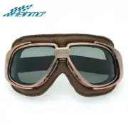 Adult Retro Vintage Flying Pilot Motorcycle Bike Helmet Goggles Eyewear Glasses