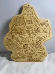 Totally Bamboo Brooklyn shape Serving Platter W/Different Neighborhoods (NWOT)