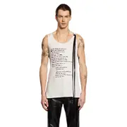 [ANN DEMEULEMEESTER] Seva ''Script'' Print Tank Top White