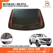 MATTE BLACK RED HOOD SCOOP BONNET COVER FOR HOLDEN COLORADO RG MY17 2017-2022