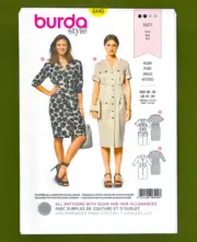 Misses Dress Sewing Pattern, Extra Pockets & Button Front! (10-20) Burda 6440