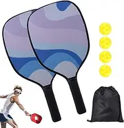 Pickle Ball Paddles | Pickle Ball Paddle Kit Wooden - Ergonomic Grip, Pickle Ball Equipment Racket Set with Storage Bag for Yards Lawns Gyms Patios Parks