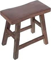 Generic Solid Wooden Step Stool for Rustic Foot Stool Versatile Wooden Bench for Bathroom Kitchen Living Room Height Stylish Chicken Wing Design Shoe Changing Stool