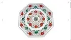 30'' White Marble Table Top Coffee Inlay pietra dura onax malachite center table