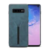 Denior For Samsung Galaxy S10 Leather Case with Elastic Wallet Card Holder Slot Pocket Cover - Blue