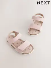 Pink Suede Standard Fit (F) Touch Fastening Corkbed Sandals (AL5323) | $18 - $20