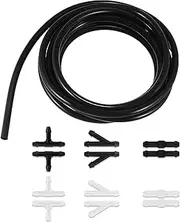 PACLVIO Windshield Washer Hose Kit, Windshield Repair Kit, 4 Meter Washer Fluid Hose with 12 Pcs Hose Connectors, Wiper Hose Connect Car Water Pump and Nozzles for Most Car Windshield Washer Tubing