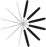 TOPPERFUN 6pcs Stainless Steel Fondue Forks with Ergonomic Handle for Cheese Fruit Desserts Dessert Skewers for Barbecue Roasting DIY Baking Supplies