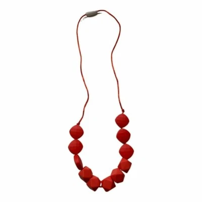 Lil Jumbl Food Grade Silicone BPA Free Baby Teething Necklace FK021 Red