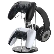 2-Layer Acrylic Game Handle Display Stand Controller Holder Headset Holder