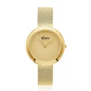 Eclipse Gold Tone Mesh Band 30WR Glitter Dial Watch
