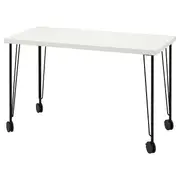 LAGKAPTEN / KRILLE desk, white/black, 120x60 cm
